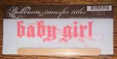 My Mind’s Eye BOHEMIA RUB ON TRANSFER TITLES “ Baby Girl “ SCRAPBOOK CRAFT Pink