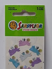 Sandylion Prismatic Stickers Angels Rare HTF 1 Sheet New Sealed Holiday Xmas VTG