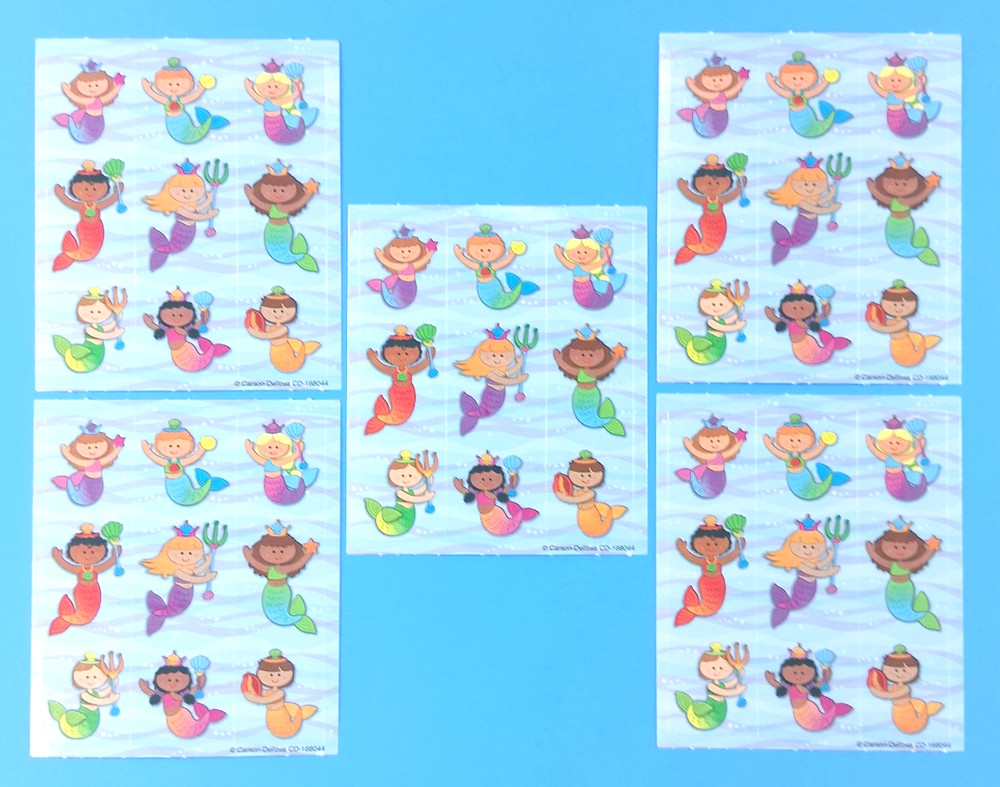 Carson Dellosa Mermaids Mini Sticker Sheets Lot Of 5