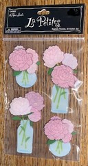 La Petites By Paper Studio Flowers Pink Roses In Vase Jar 3D Scrapbook Stickers