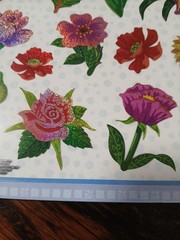 2 SHEETS 20 Pcs Sparkling Stickers Flowers Floral Brand New Vintage