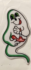 4 Vintage 1980’s Halloween Puffy Stickers- Cat Ghost Pumpkin Skeleton