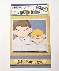 Pebbles Inc. Baptism Boy Blonde Cardstock Sticker Preacher Yellow Hair Boy