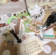 Fall Junk Journal & Planner Decor Kit Autumn Halloween Scrapbook Lot Ephemera
