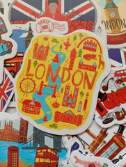 LOT OF 10 pcs ENGLAND UK travel vacation souvenir drawing themed decals london