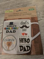 LOT OF 3 – Crafters Square Ceramic Mug Decorative Stickers Father Day Sets