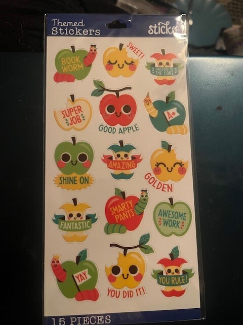 Sticko themed stickers School Apple flat stickers 15 pieces