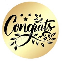GOLD FOIL CONGRATS CONGRATULATIONS ENVELOPE SEALS LABELS STICKERS PARTY FAVORS
