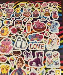 Lisa Frank Sticker Sheet Dolphins, Kittens Girl Power Birthday Unicorn Rainbow