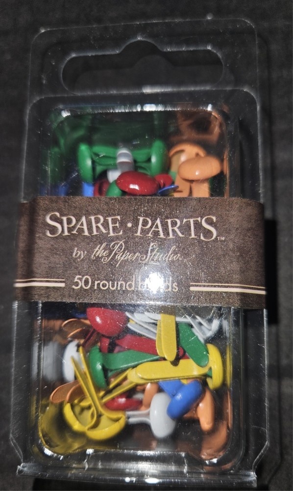 SPARE PARTS by The Paper Studio Decorative Medium Round Brads Multi color 50 pcs