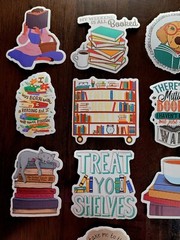 STICKERS x 10 Books Positive Treat Yo Shelves Take me to the bookshop FEBC9