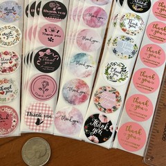 200pcs Cute Thank You Stickers 1” Small Business for Decorate Envelopes Sealing