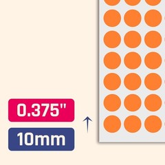 Dot Stickers Orange 3000 Round 3/8
