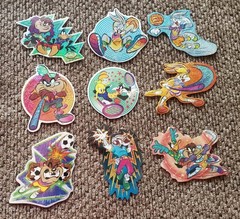 Vintage Stickers – Vending Glitter Looney Tunes Sports Mods – Great Condition!