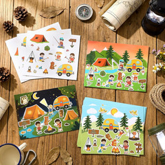 48 Set Summer Camp Sticker Scenes – 4 Different DIY Camping Crafts Kit