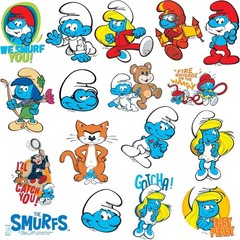 THE SMURFS VARIETY DIE CUT VINYL 50 CT STICKER PACK