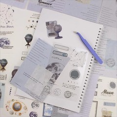 40 Sheets Vintage Washi Stickers Book for Adults, Scrapbook Ephemera with 180pcs
