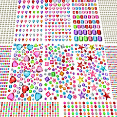 3269PCS Rhinestone Gem Stickers, 12 Sheets Self-Adhesive Glitter Jewels for Craf