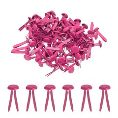 Brads for Paper Crafts, 100 Pcs Rose Metal Round Paper Fasteners, 20 mm