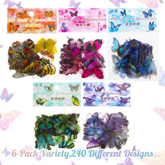 Butterfly Stickers Waterproof PET Decals for Scrapbooking Journals Planners