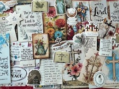 #773 – SMALL FAITH & FLORAL Junk Journal Scrapbooking Kit – 15 Pieces SHIPS FREE