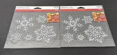 Recollections Christmas /Noël Mirror Snowflakes Bling Stickers 6pc Each Lot Of 2