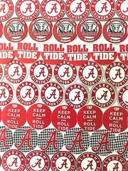 SET of 100- 1″ PRECUT «ALABAMA CRIMSON TIDE» Bottlecap images.
