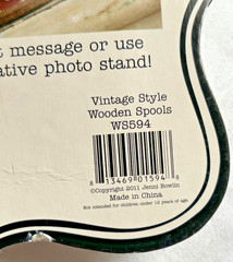 Jenni Bowlin Vintage Style Wooden Antique Thread Spools for Crafting Set of 6