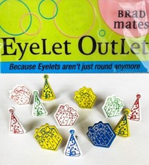 Eyelet Outlet, Metal Brad Embellishments, Party Hats, Gift Brads, Celebration