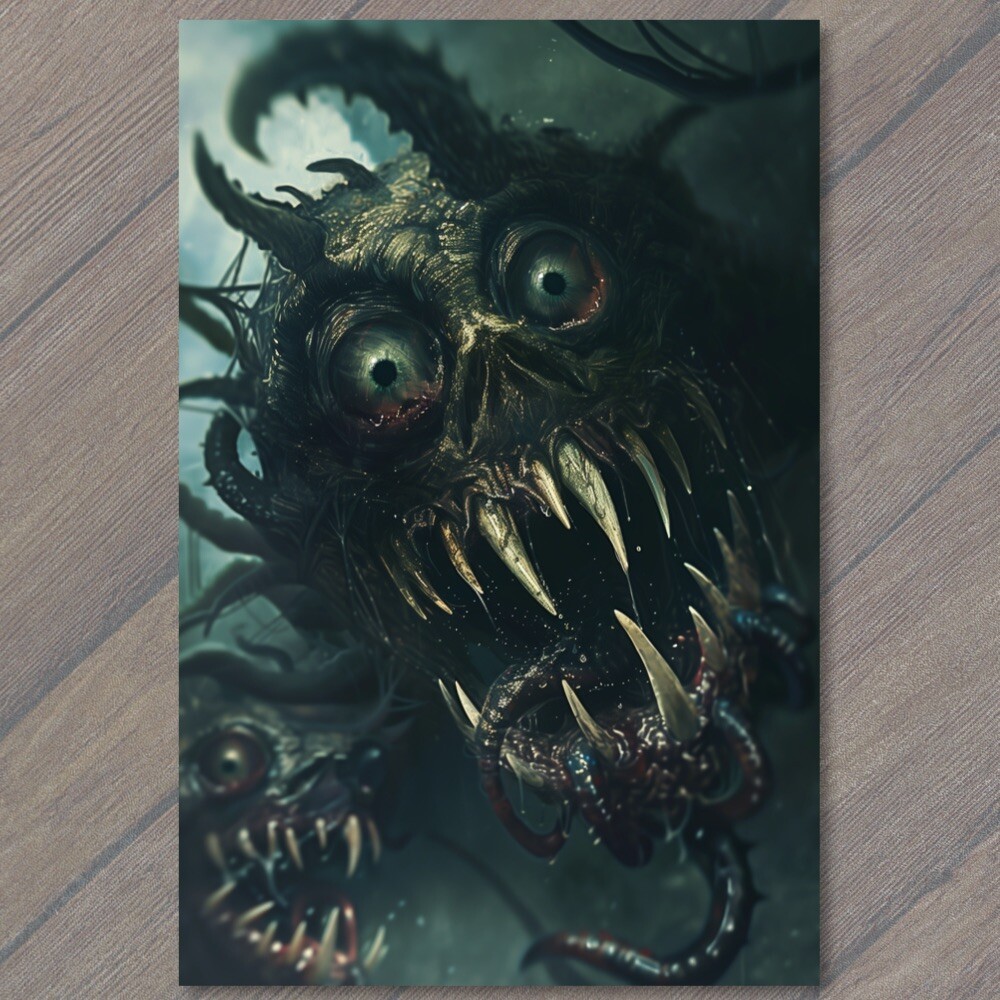 STICKER Monster Weird Scary Mouth Eyes Halloween Wild Crazy Unusual Mask Creep