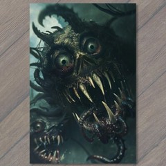 STICKER Monster Weird Scary Mouth Eyes Halloween Wild Crazy Unusual Mask Creep