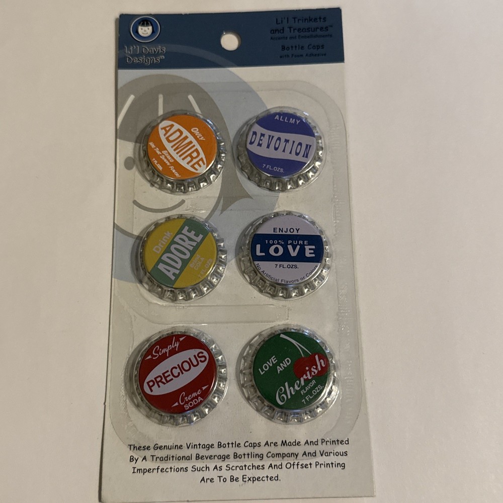 Bottle Caps Li’l Davis Designs Scrapbooking Embellishment Sealed pack (B-5)