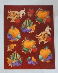 Vintage Trend Setters Fall Autumn themed sticker sheet, unused