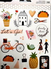 American Crafts Home Made Stickers 66 pcs 2 Sheets 12″ Family Time Scrapbooking