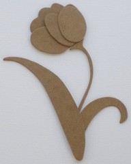 {3} TULiP FLOWER – Bare Unfinished Chipboard Die Cuts – 4 1/2″