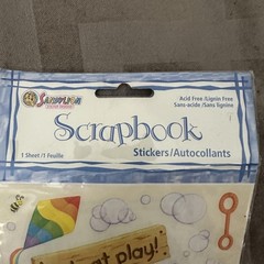Vintage 2001 Sandylion Kids At Play Toddler Scrapbook Sticker Sheet Multi PSCB44