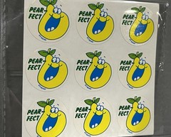 Rare Vintage Food Smell Reward Stickers Scratch N And Sniff Trend Pear-Fect Pear