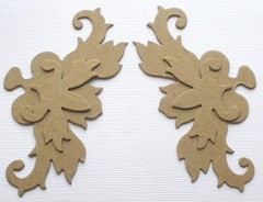 {3} SCROLL BORDER – Decorative Accent Flourish Chipboard Die Cut – 3 3/4 x 1 7/8