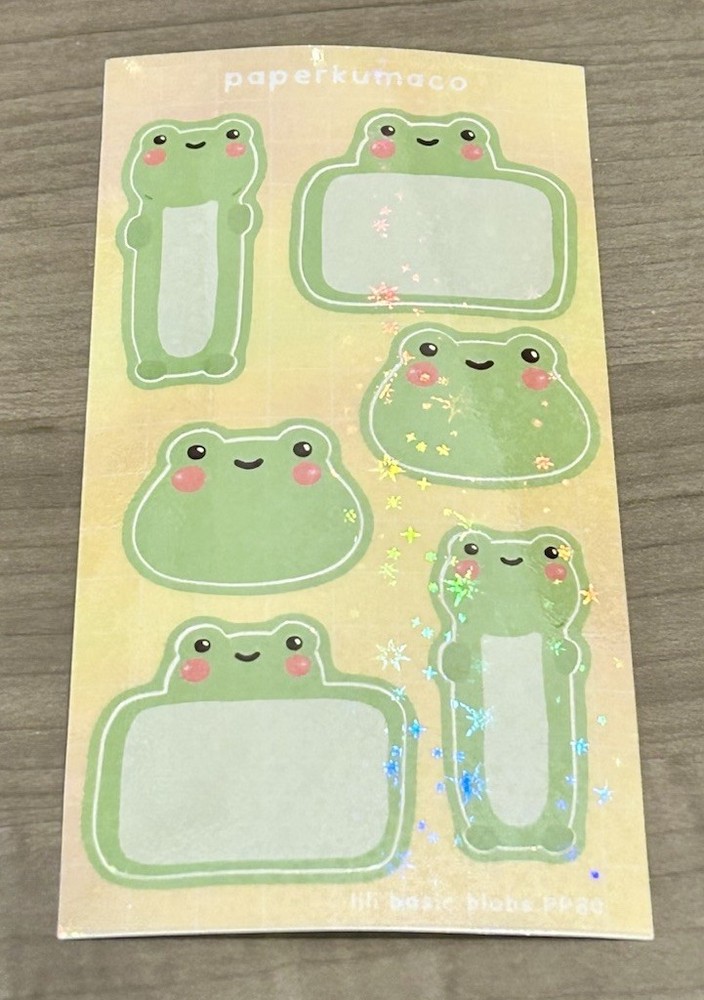 NEW PaperKumaCo “Lili Basic Blobs” Sticker Sheet Paper Kuma Co Stickers