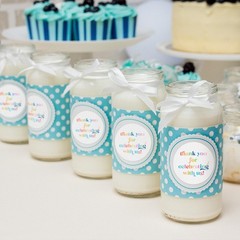 Colorful Thank You Stickers | 2″ Waterproof Labels for Wedding, Baby Shower | 60