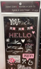 MICHAELS 348867 Chipboard Sticker Set You Rock Hello Love Crafting Embellishment
