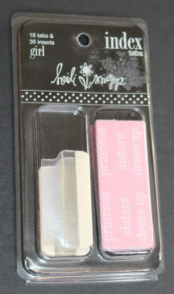 Heidi Swapp Index Tabs with a GIRL theme-18 tabs & 36 inserts Pink Scrapbooking