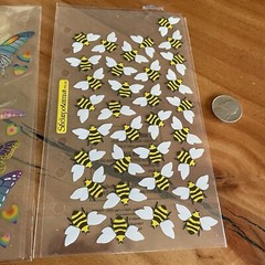 Vintage 90s Stickopotamus Sticker Sheets Butterfly’s Bees Prism Holo Foil
