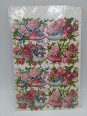 Vintage PZB Roses in Shoes Scraps ~ Germany 1350