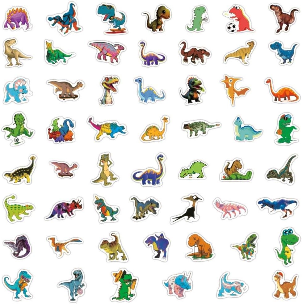 162pcs Dinosaur Stickers for Kids Boys, Cute Funny Waterproof Vinyl Cartoon