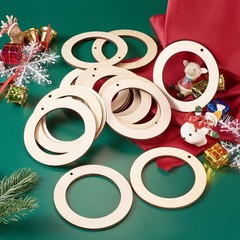 Elecrelive 30Pcs 4 Inch Small Wooden Ring for Crafts, Unfinished Wood Pieces …