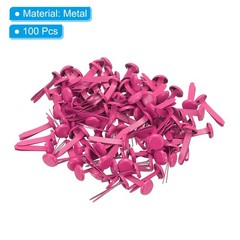 Brads for Paper Crafts, 100 Pcs Rose Metal Round Paper Fasteners, 20 mm