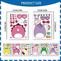 18Pcs Cartoon Make a Face Stickers,Mixed and Matched with 6 Designs Character…