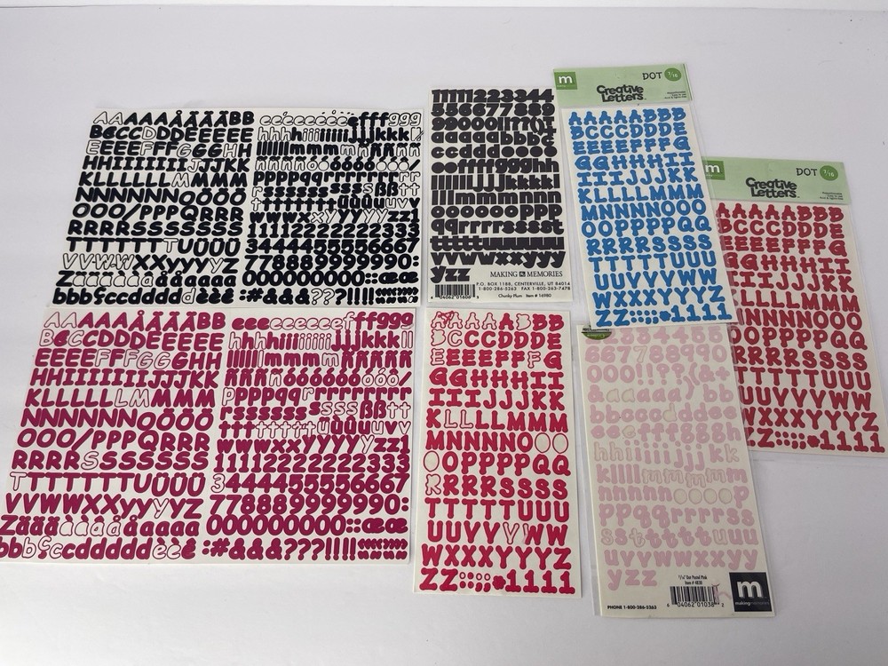 Creative/Making Memories ABC/123 Bold Large Number and Letter Stickers 7 Sheets