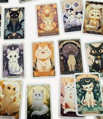 10pc NEW Cat Kitty Tarot Card Stickers Mystical Laptop Bottle Journal Decals